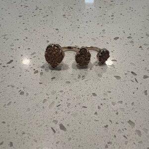 Kendra Scott Gold and Brown Textured Hair Accessories